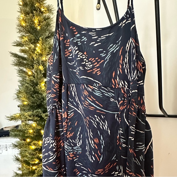 LOFT Dresses & Skirts - BOGO: LOFT Navy and Orange Patterned Dress